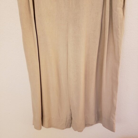 Chelsea &Theodore Tan Linen Blend Wide Leg Culotte Pants Size XL EUC - Picture 3 of 9